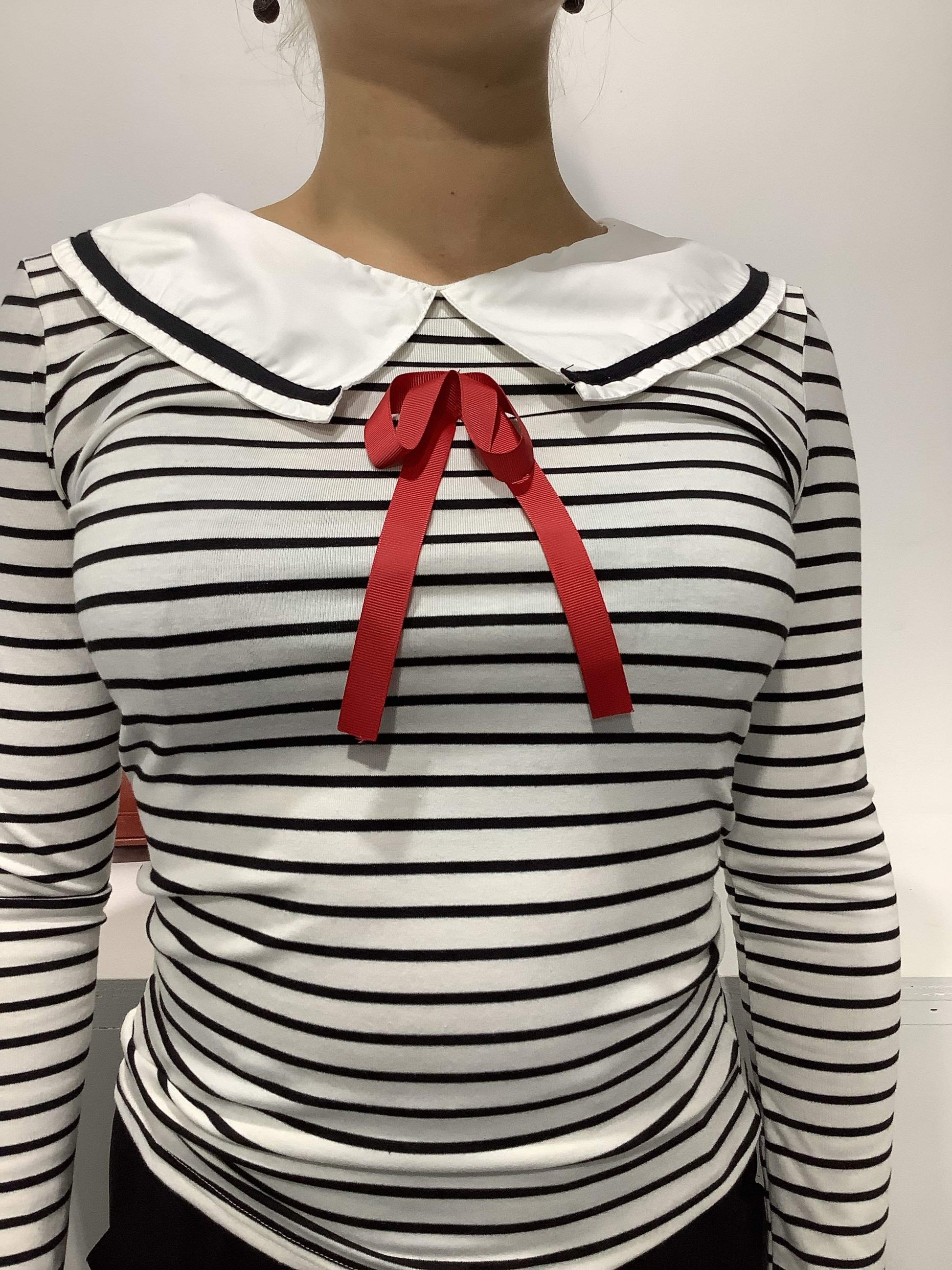STRIPED TOP-Bitter and Better-fashion,gestreept,gestreepte top,matrozen kraag,streep,striped,striped top,sustainable,vintage,zwart wit,zwart witte top
